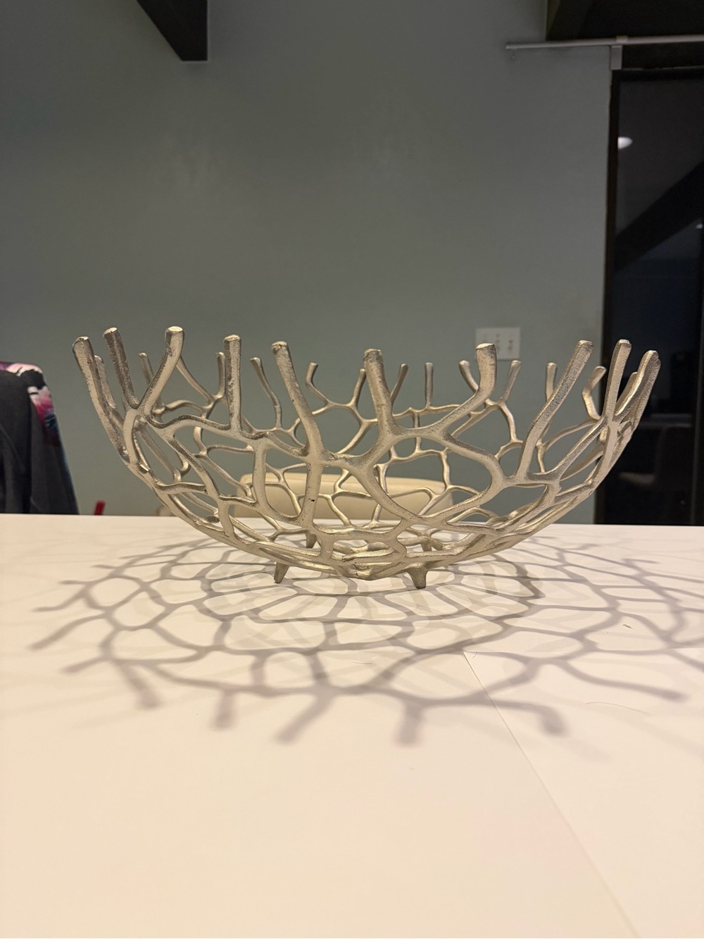 Authentic Vintage L’Objet 19.5” Cast Aluminum Web Sculptural Centerpiece Bowl